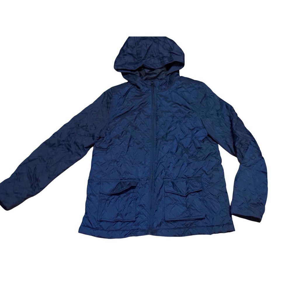 The Childrens Place Navy Blue Quilted Fleece Lined‎ Hooded Jacket Kids XL 14